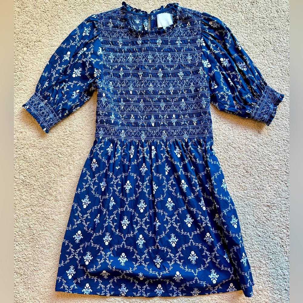 Like New Hill House Vivi Nap Dress in Navy Trellis Size Medium đź’™ - Picture 2 of 9